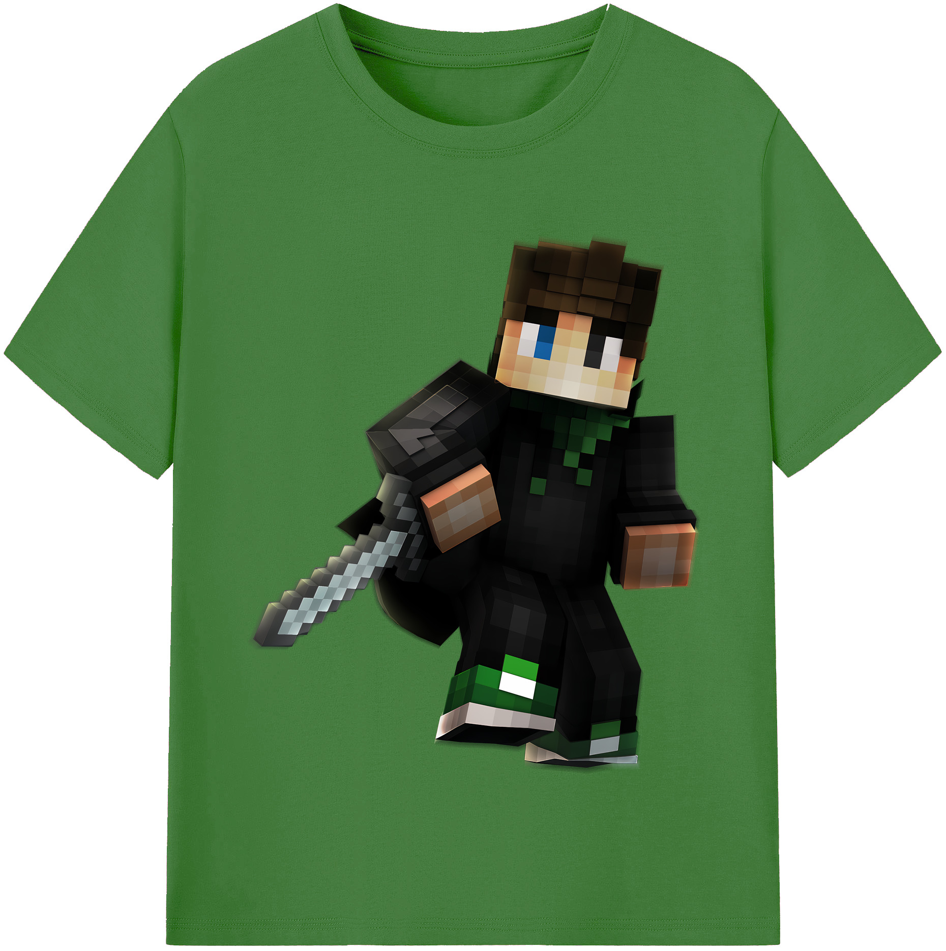 （画像用） マインクラフト ブロックの世界 Minecraft MC Block world レディースカジュアルプリントTシャツ（綿100％）